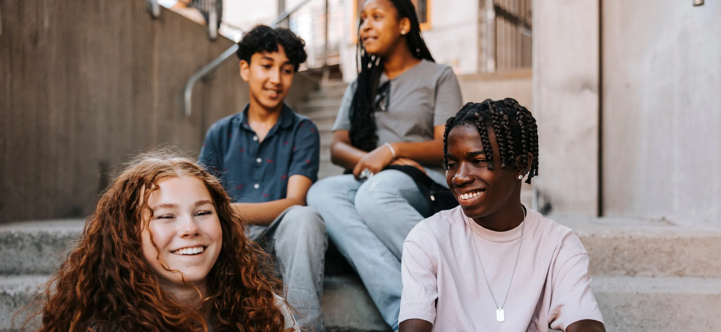 Teen Crohn's disease patient spending time with friends