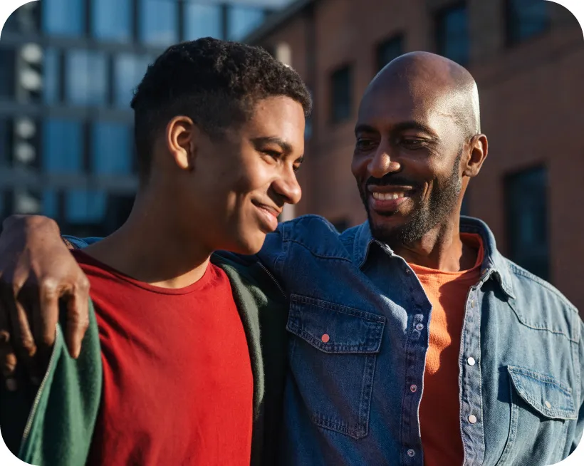 Teen ulcerative colitis patient with a family member