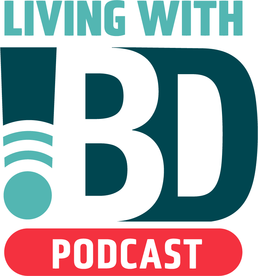 Living With IBD Podcast logo.